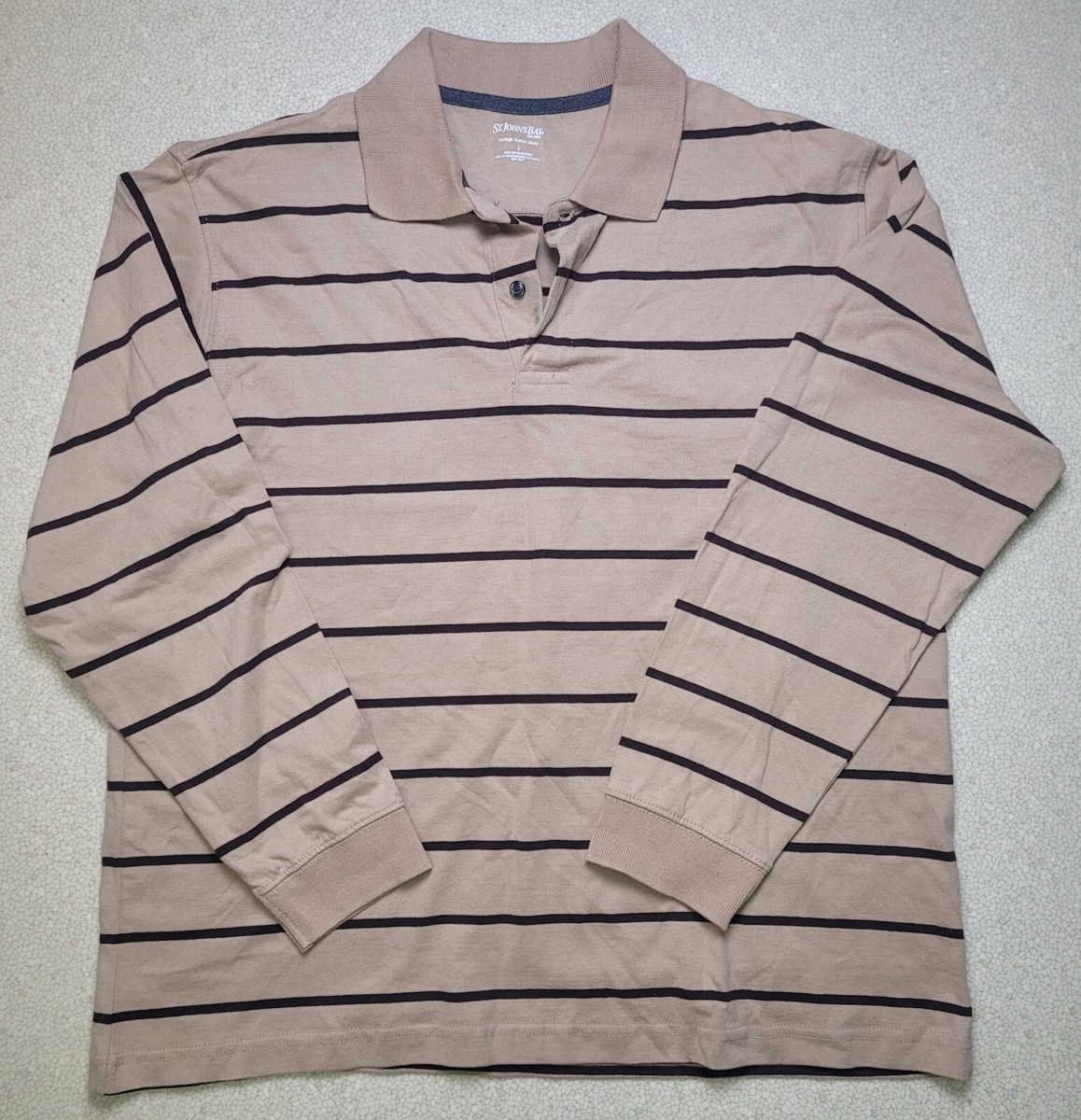 St. John's Bay Heritage Sueded Jersey Size L Tan/Dark Brown