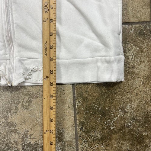 Vintage Y2K Nike Hoodie Zip Up Youth Large White Silver Distressed Baby Doll - Picture 5 of 10