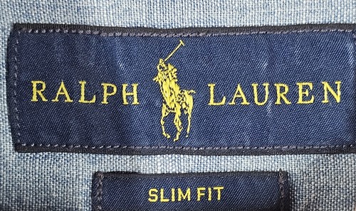 Polo Ralph Lauren Shirt Mens L Denim Chambray Flesh Pony Long Sleeve Button Up - Bild 3 von 12