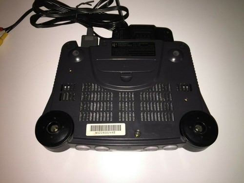 Nintendo 64 N64 Charcoal Gray game Console +2 controller tested working - Picture 4 of 9