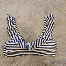Vineyard vines for target navy blue and white ruffle bikini top size medium