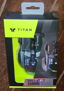 TITAN Fils LED Souris de jeu w/4 ajustable DPI Modes #GA-0536