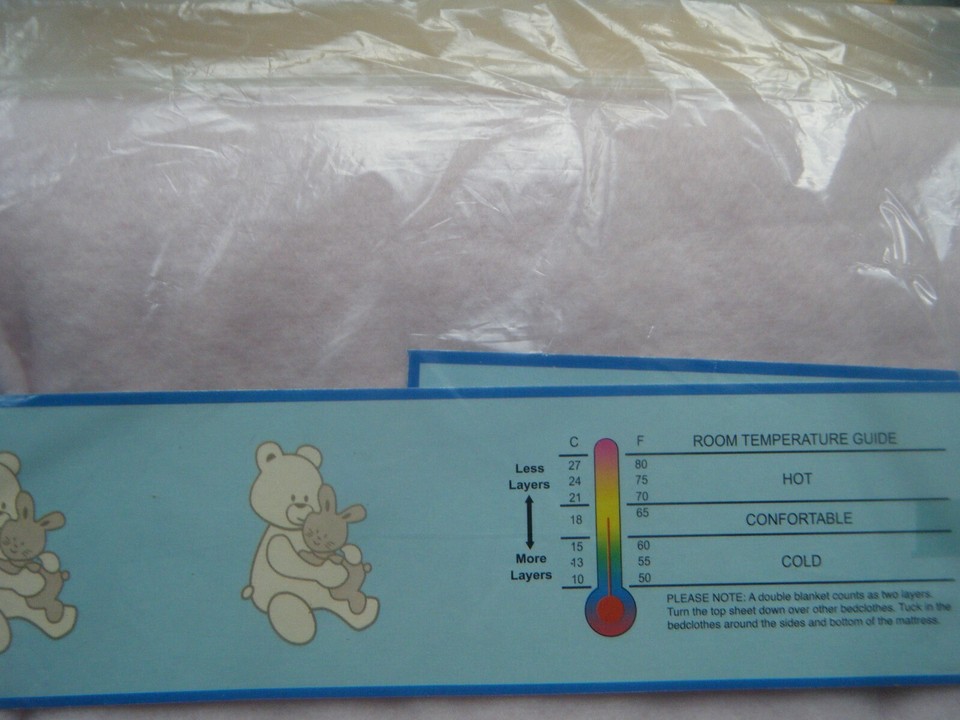 Baby comforter Blanket pink Embroidered Teddy Design by Angel Kids New