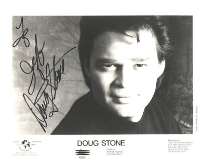 Doug Stone ~ 100 % original handsigniertes Promo Foto ~ AFTAL REGISTRIERTER HÄNDLER