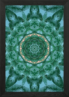 Smaragd Kaleidoskop 2 gerahmte Wandbilder Poster Leinwanddruck Bild
