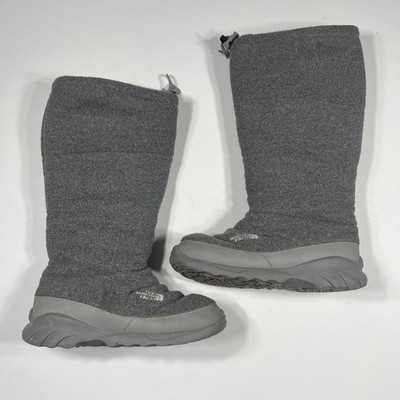 Womens The North Face Heat Seeker 200 Gray Fleece Tall Snow Winter Boots Size 8