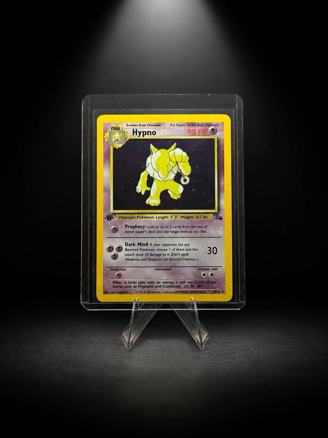 Pokemon Hypno 8/62 Fossil Holo - 1st Edition!