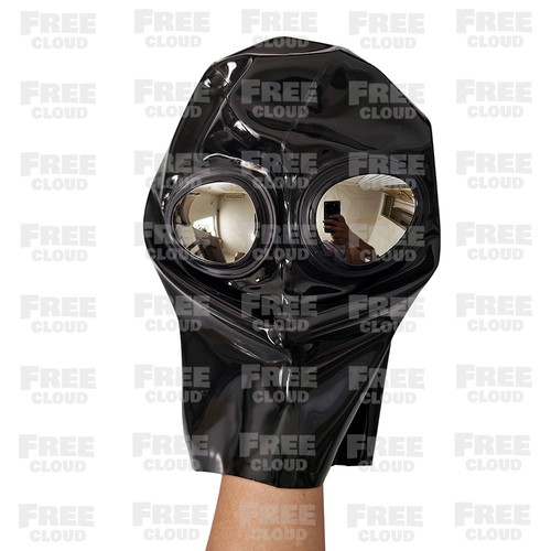 Latex Hood with Glasses Open Nostrils Only Rubber Mask Fetish Clubwear 0.4mm
