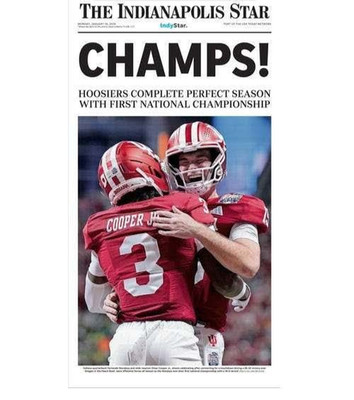 Indiana Hoosiers CFP National Champions Newspaper Bundle  Limited Run Mendoza