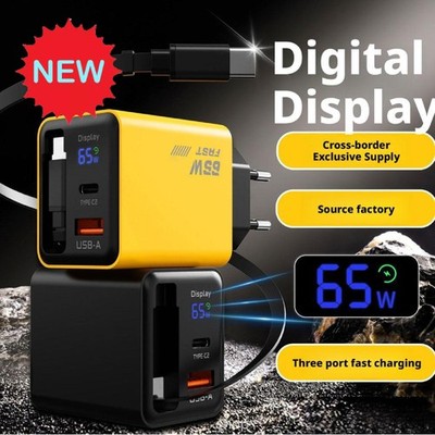 65W Extendable Digital Display GaN Charger for iphone Phones Tablets N ew 2026