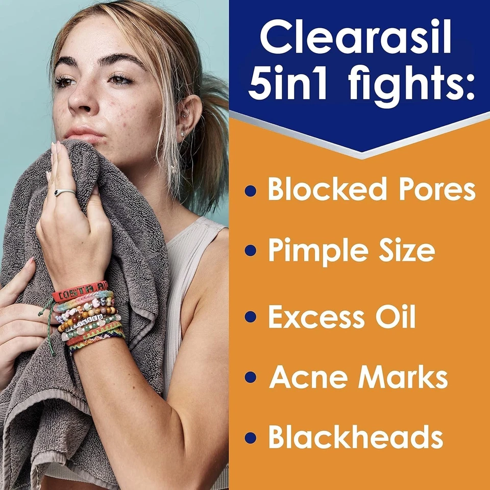 Clearasil Stubborn Acne Control 5 en 1 Crema Tratamiento Manchas, 1 oz Foto 2 de 4