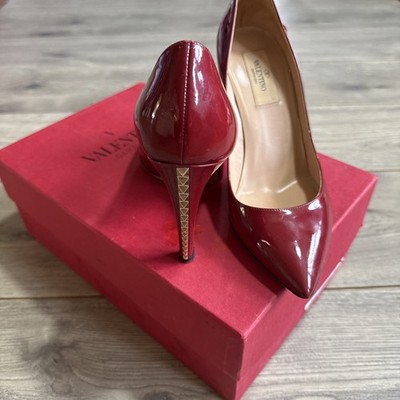 Valentino Garavani Red Patent Rockstud No Limit 95mm Pumps Size