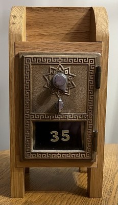 Post Office Mail Box Made Into Combination Bank Oscar Hubbert Oak Wood
