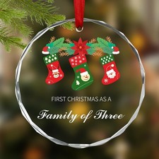 Baby First Christmas Ornaments 2025 - New Parents Gifts for Family of Three