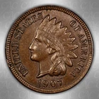 1907 Indian Cent CACG AU-58 CAC