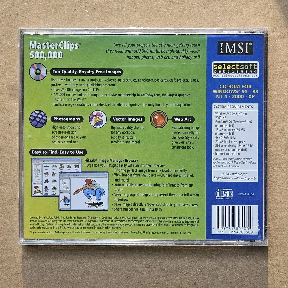 2002 IMSI MasterClips 500,000 Digital Art Collection Windows 95-XP NEW SEALED - Image 2 of 4