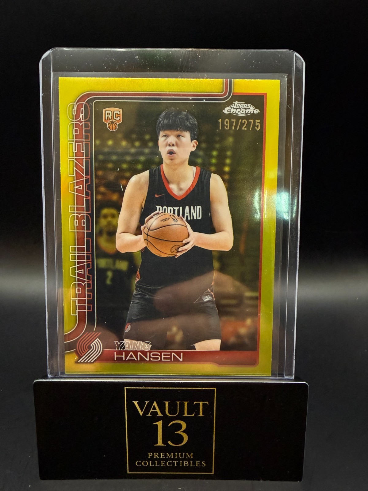 2025-26 Topps Chrome - Yang Hansen #266 Yellow Refractor /275 (RC)