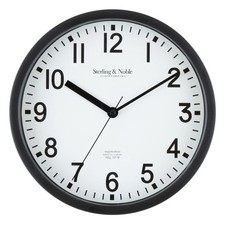 Basic Indoor 8.78" Black Analog Round Modern Wall Clock