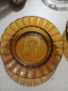 Vintage Amber Glass Ashtray