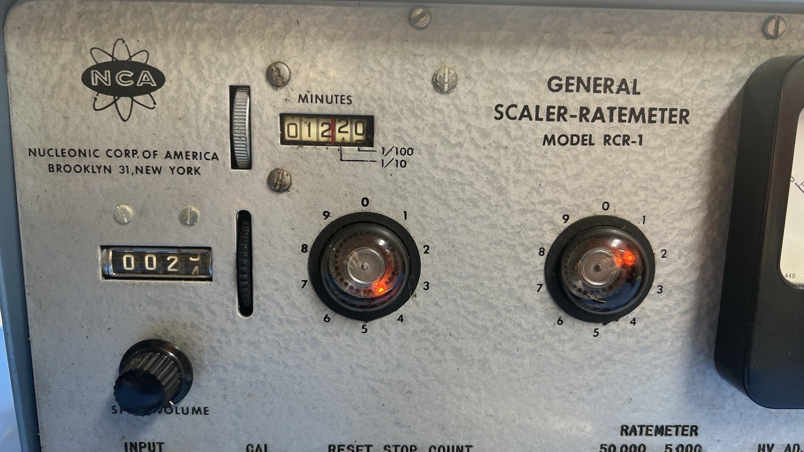 Vintage NCA RCR-1 Scaler Ratemeter + Probe + AK-3 Case & Manuals – WORKING