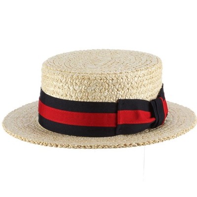 PREMIUM Scala Gondola Straw Boater Hat | Thomas Haberdashery