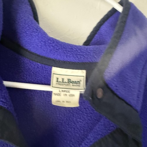 Vintage LL Bean Pullover Womens Large Fleece Snap Front Made USA 90s Outdoors - Picture 5 of 7