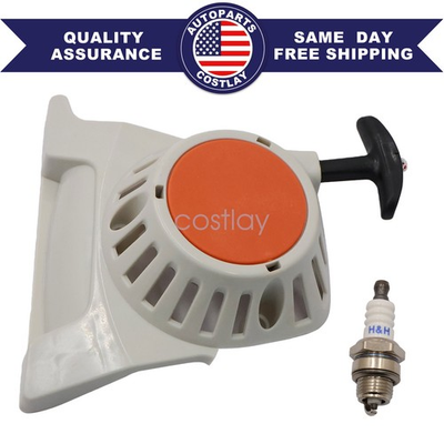 #ad New Recoil Starter amp; Spark Plug Replace Fits STIHL FS91 FS111 FS131 KM91R KM111R $22.29