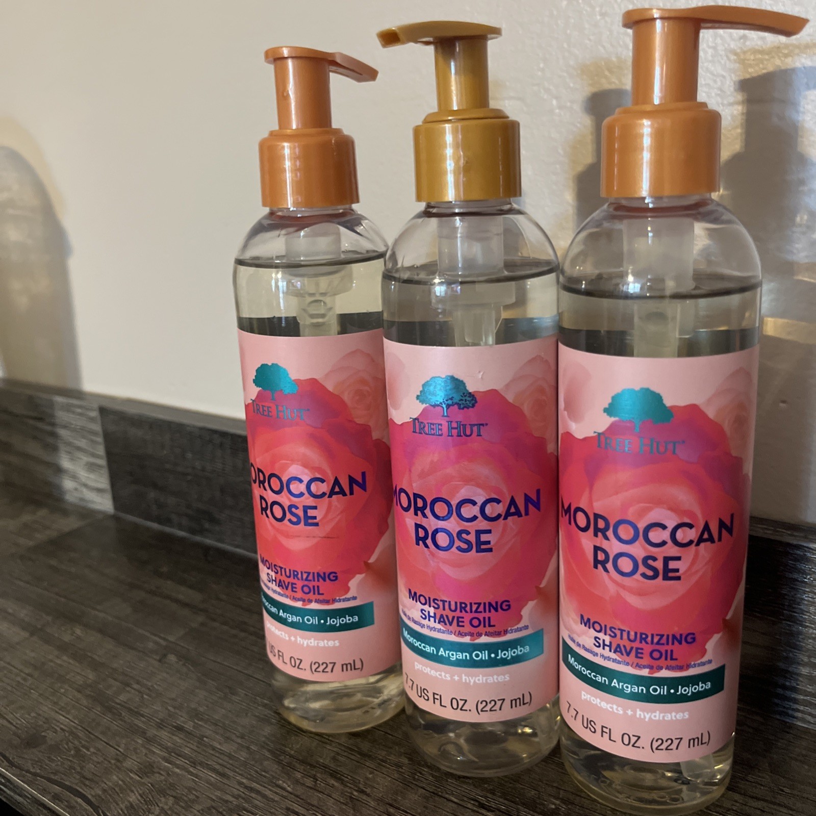 3 Pack Tree Hut MOROCCAN ROSE Moisturizing Shave Oil  7.7oz