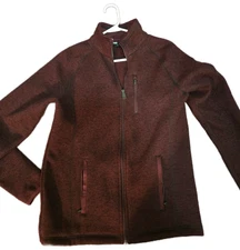 swiss tech maroon / burgundy zip up jacket coat small mens  unisex 34 - 36