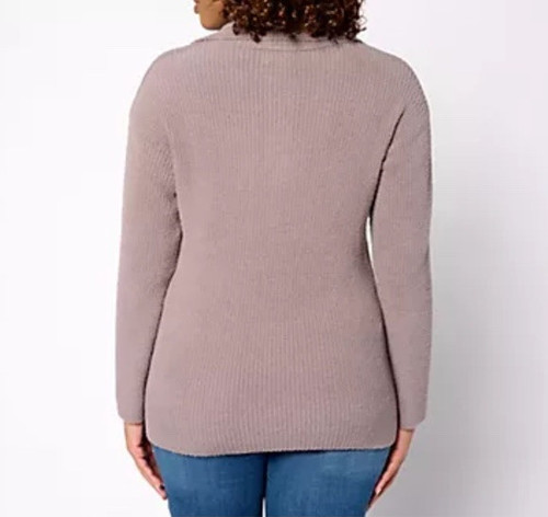Barefoot Dreams CozyChic Cord Rib Pullover Sweater Gr. XS Driftwood NEU - Bild 3 von 11