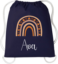 Image of Personalised Boho Rainbow Drawstring Bag with Name,Aesthetic Back to School Gift