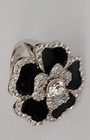 Lia Sophia Blooming Ring Black Dahlia Flower Rhinestone Statement Cocktail Sz 10 — photo 2