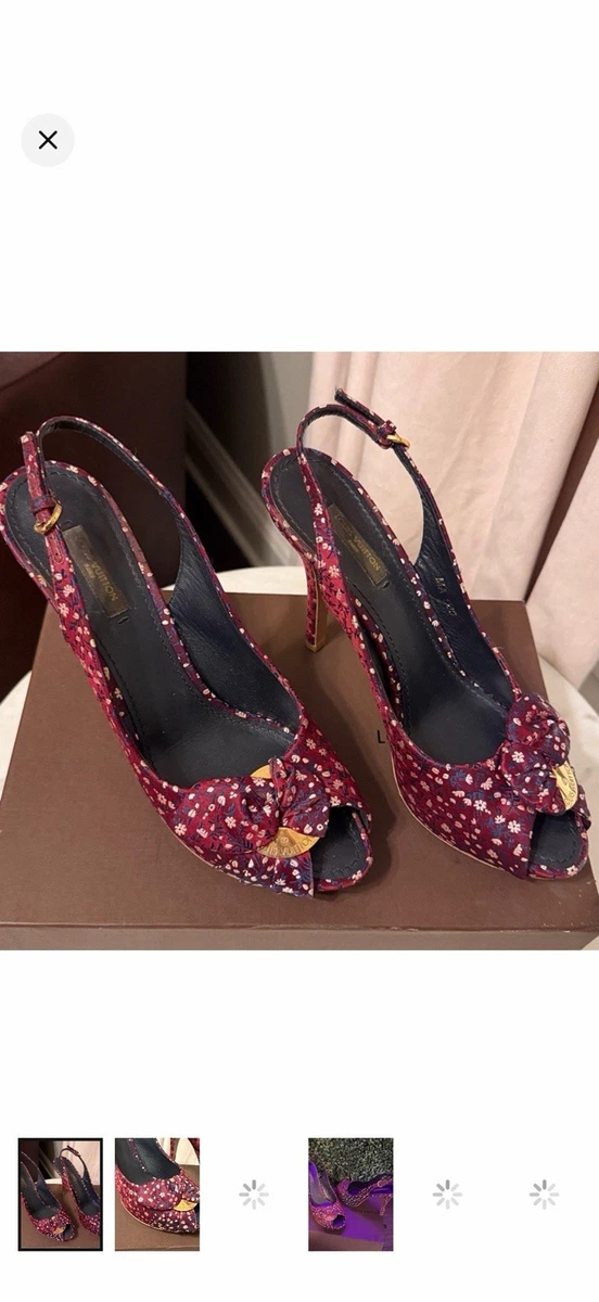 ルイヴィトン フラワーモチーフ スエード バックストラップパンプス 37 べっ甲 Louis Vuitton Floral Heels for Women for sale | eBay