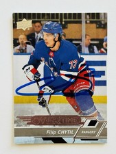 Filip Chytil Rangers Autographed 2018-19 Upper Deck Overtime Hockey Card #99 COA