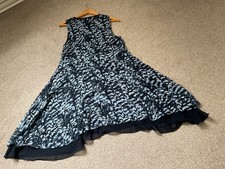 Mint Velvet Tunic Tunic Dress, Handkerchief Hem, Blue Chiffon Size 12.