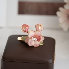 Gradient Pink Peach Blossom Hair Clip Chinese Style Hanfu Qipao Accessory