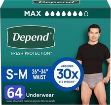Depend Fresh Protection Adult Underwear Small/Medium- 64 COUNT 