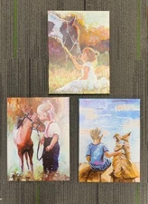Set of 3 Wall Canvas Print Child & Best Pal  16x12 Decor Ready to Hang