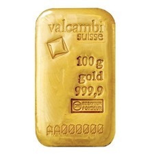 100 Gram Valcambi Suisse .9999 Fine Gold Bar  - Cast 4581.11 per troy oz