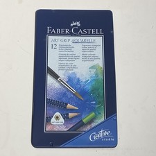 Faber-Castell 12 Art Grip Aquarelle Watercolor Pencils Open Box Made in Germany