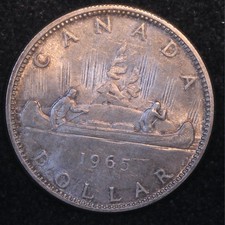 Canada Dollaro $1 1965 Voyager .800 Argento KM#54 (T95)