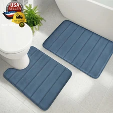 Memory Foam Bathroom Rugs Sets 2 Piece, Extra Soft Absorbent Quick Dry Bath Mat 