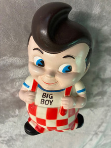 Vintage Bob's “Big Boy” coin Piggy Bank 8 1/4” tall with plug