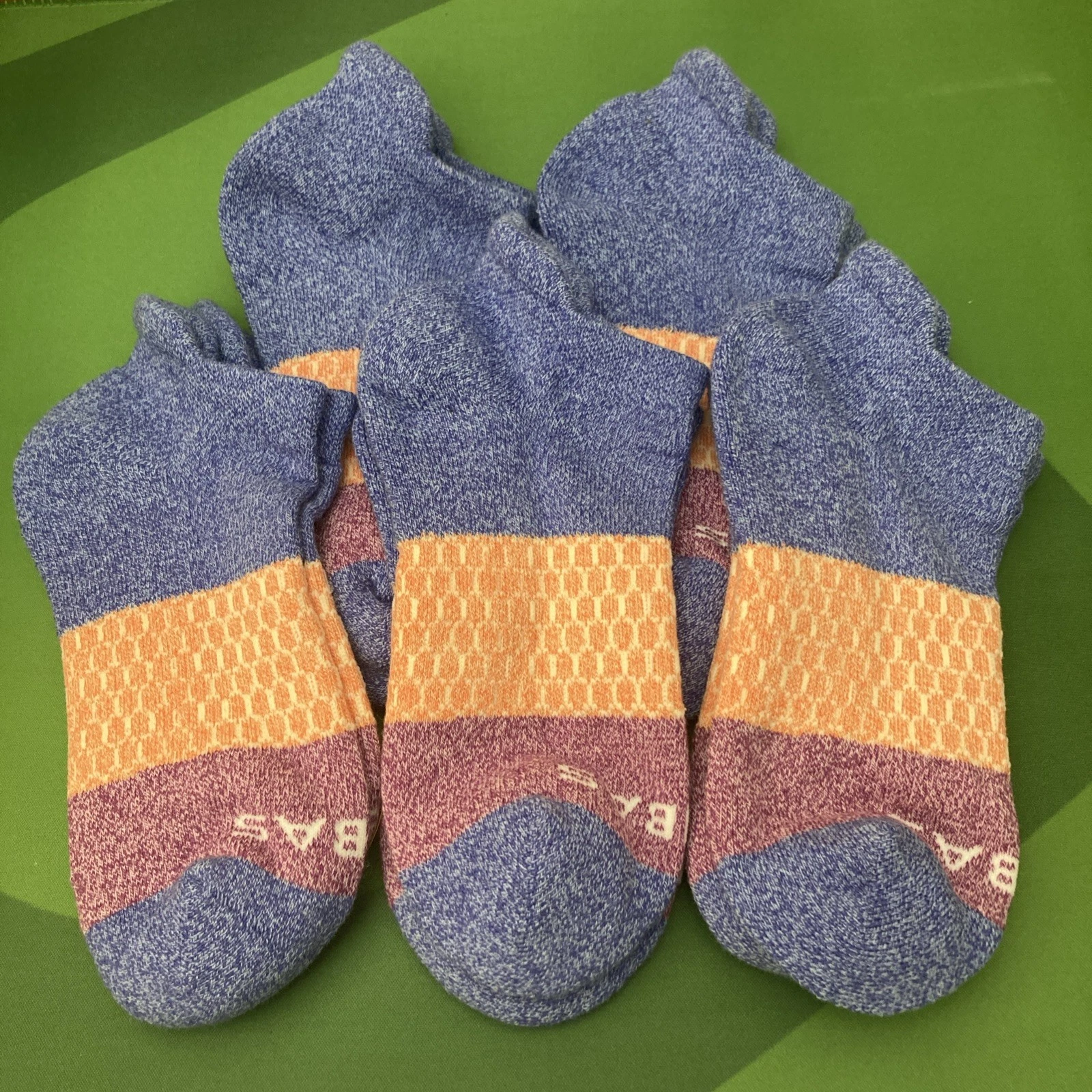 Bombas Tri-Block Marled Ankle Socks Lot Of 5 paris Size M