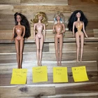 Lot Of Four Vintage Mattel Barbie Dolls Mixed Hair Color And Race-Read