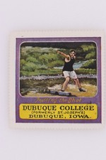 US Dubuque College Putting the Shot Label IA St Joseph's ad Athletics poster