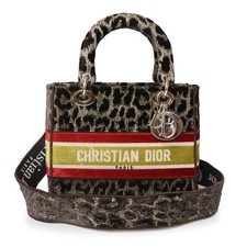 Christian Dior LADY D LITE Medium Mizza Leopard Beige Yellow M0565OTGT #276