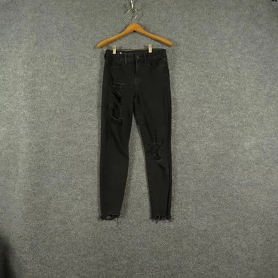 American Eagle Jeans Womens Size 4 Preppy Mid Rise Tapered Leg Distressed Denim