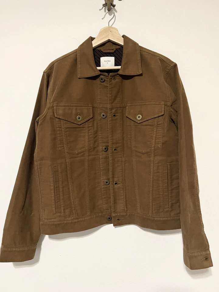 Chaqueta de Camionero Billy Reid Pequeña Para Hombre Moleskin Tupelo En Marrón Tabaco Foto 2 de 4