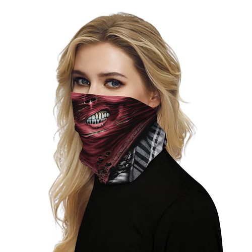 SCARY Face Mask Bandana Breathable Neck Gaiter Balaclava Reusable Headband - Picture 40 of 192